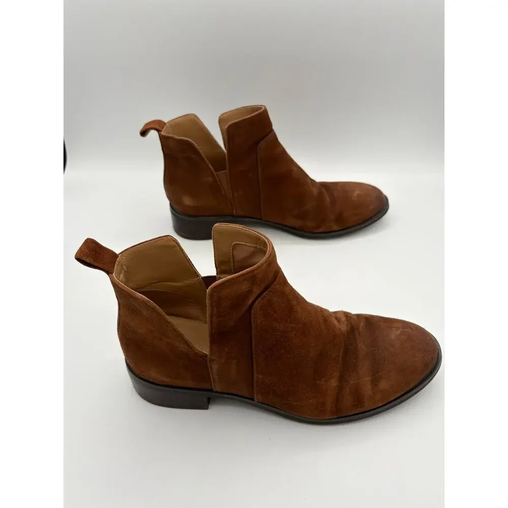 Franco Sarto Brown Suede Ankle Boots Botties Size 8
